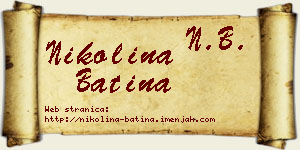 Nikolina Batina vizit kartica